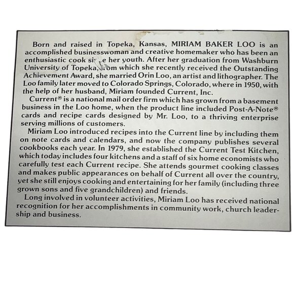 Current All-Occasion Appetizers Spiral Cookbook By Miriam B. Loo Vintage Editio - Picture 3 of 6